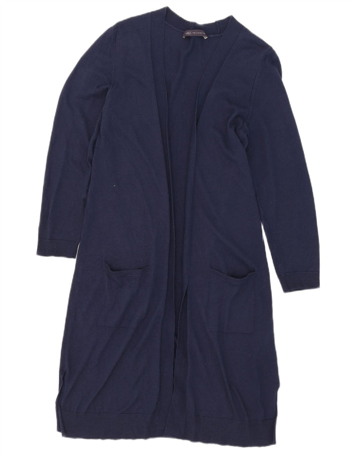 Marks & Spencer Pull cardigan long pour femme UK 12 Bleu marine moyen