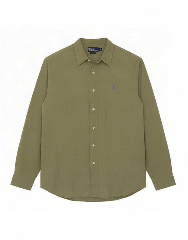 Polo Ralph Lauren Mens Ellington Shirt Large Green Silk