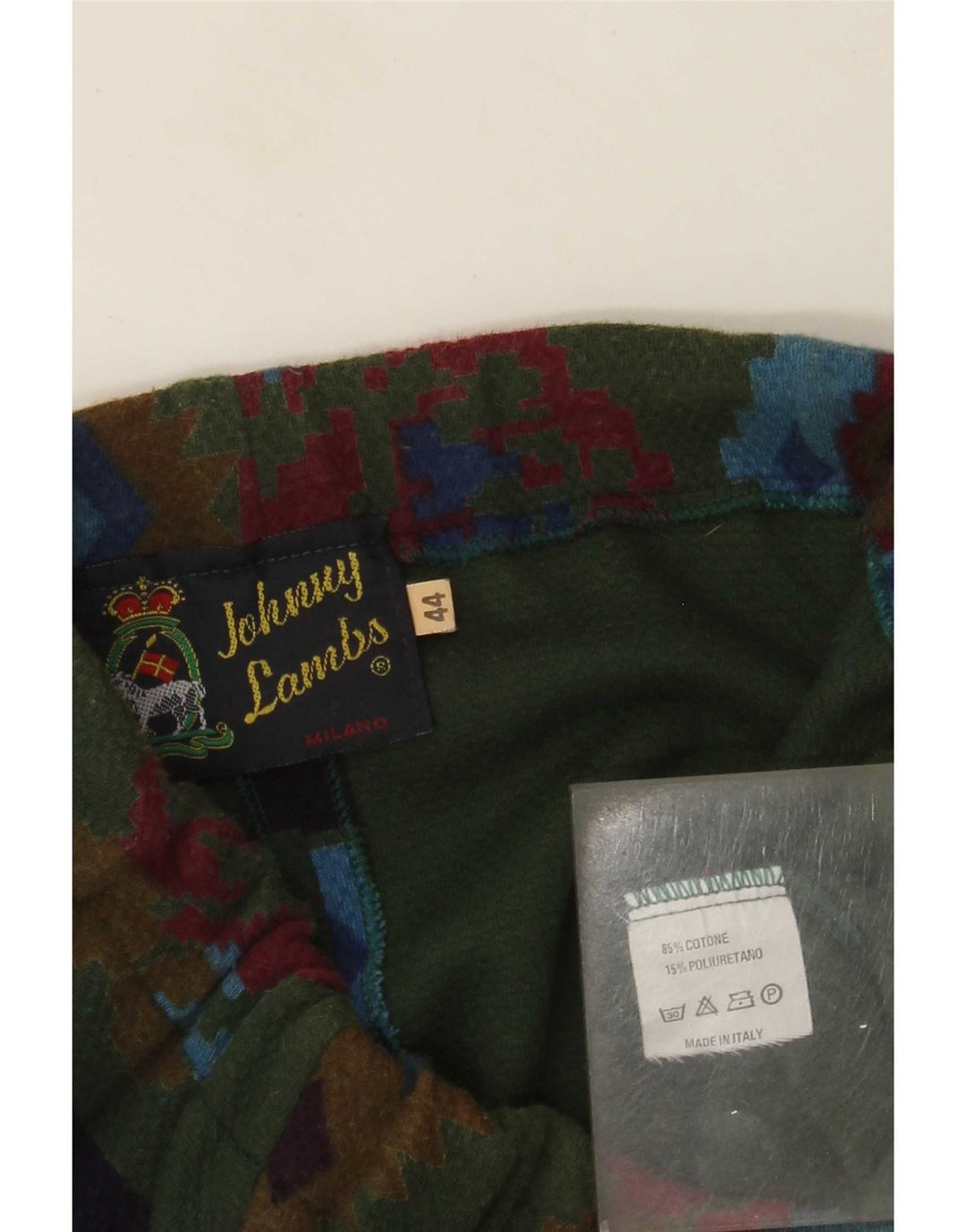 Johnny Lambs Mini jupe femme IT 44 Medium W30 vert géométrique aztèque