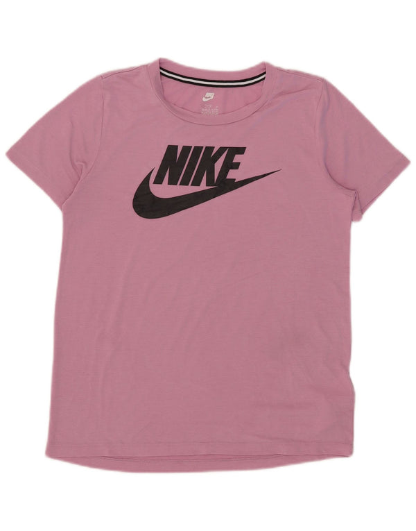 Nike Girls Graphic T-Shirt Top 13-14 ans XL Rose Polyester