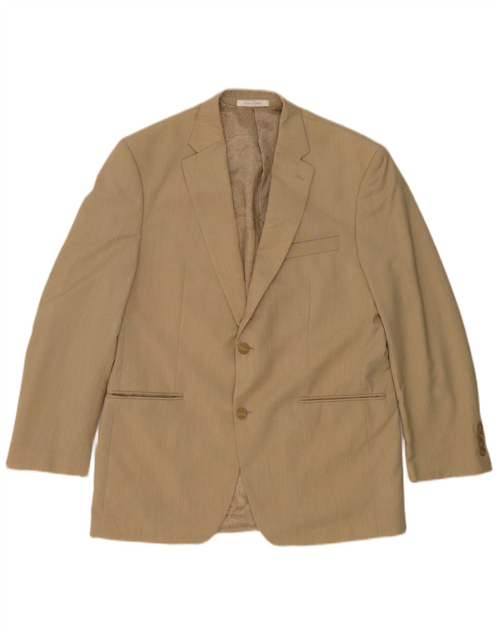 Chaps Veste Blazer 2 Boutons Homme UK 40 Large Beige Polyester