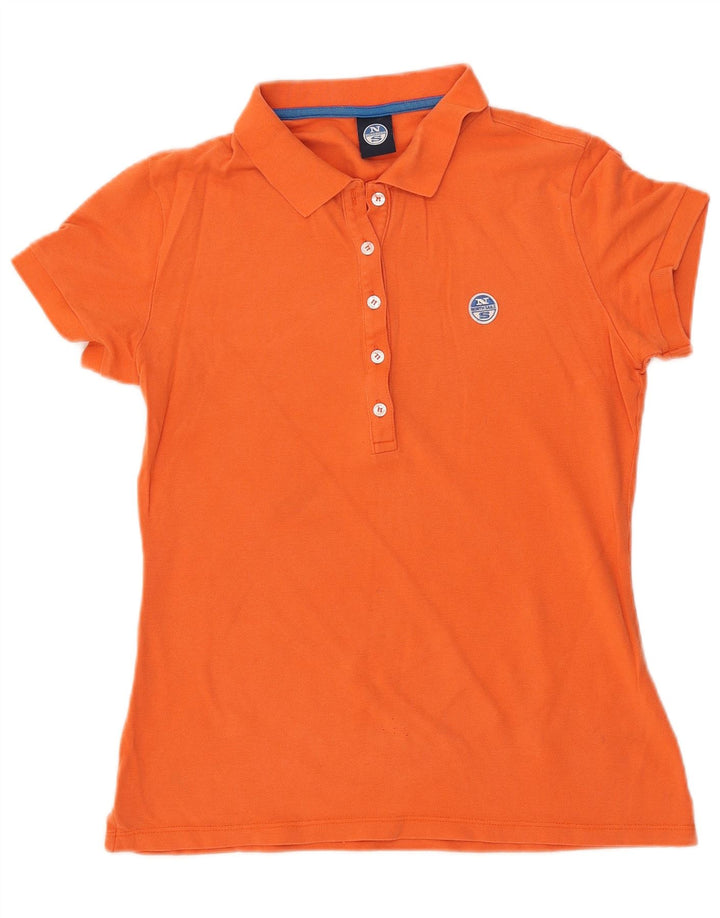 NORTH SAILS Polo Femme UK 12 Orange Moyen