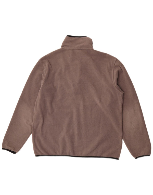 Asics Pull polaire à col zippé pour homme Large Marron Polyester
