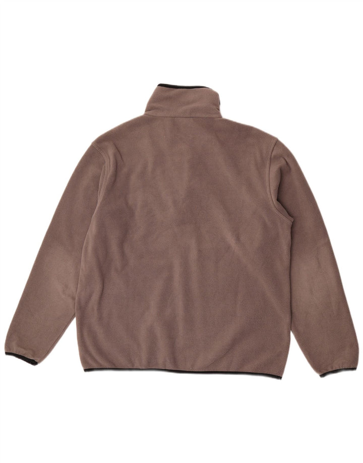 Asics Pull polaire à col zippé pour homme Large Marron Polyester