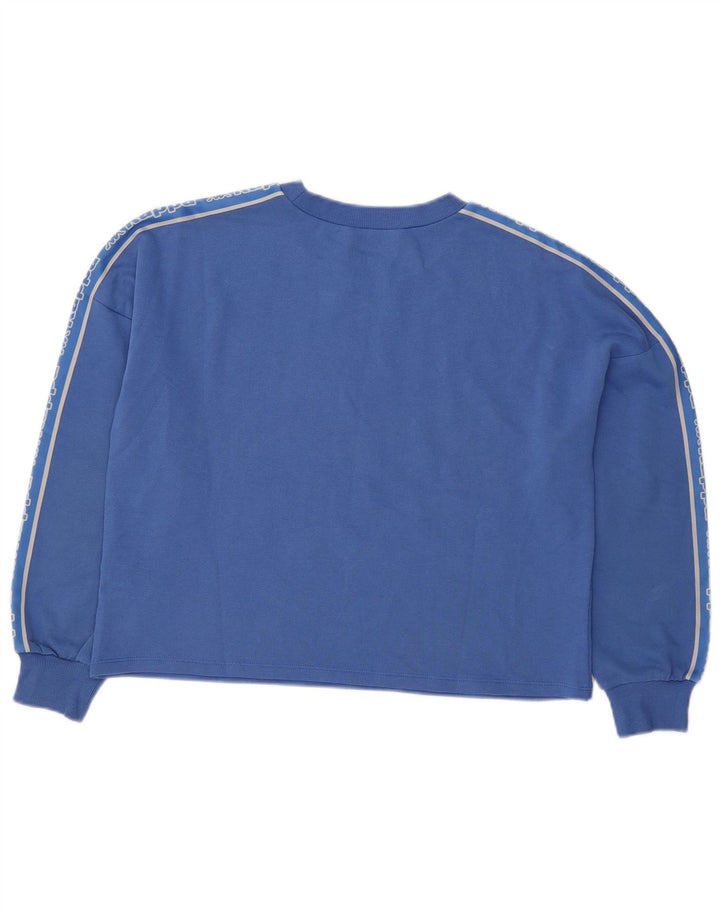 Kappa Tezenis Graphic Sweat-shirt surdimensionné pour femme Bleu moyen UK 14