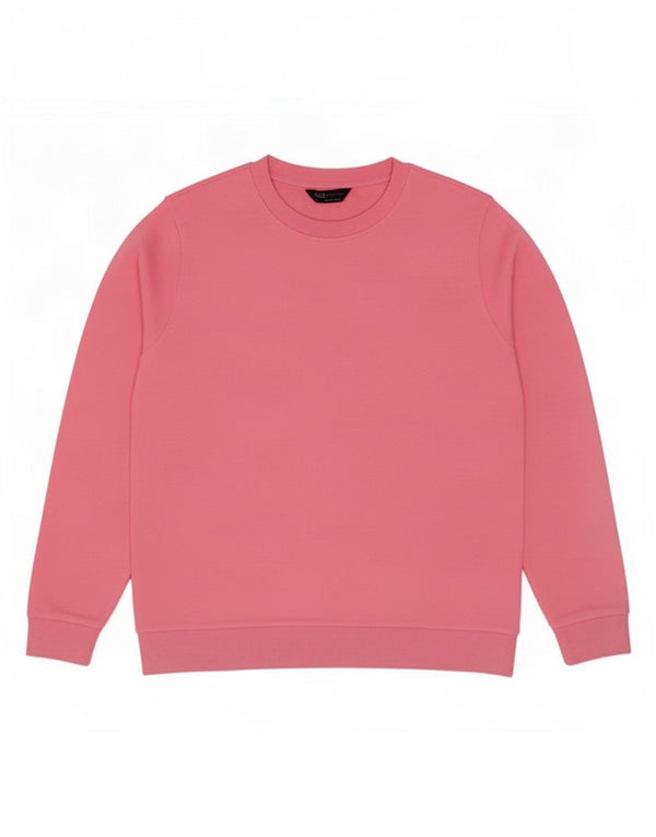 Marks & Spencer Womens Sweatshirt Jumper UK 14 Large Pink Cotton
