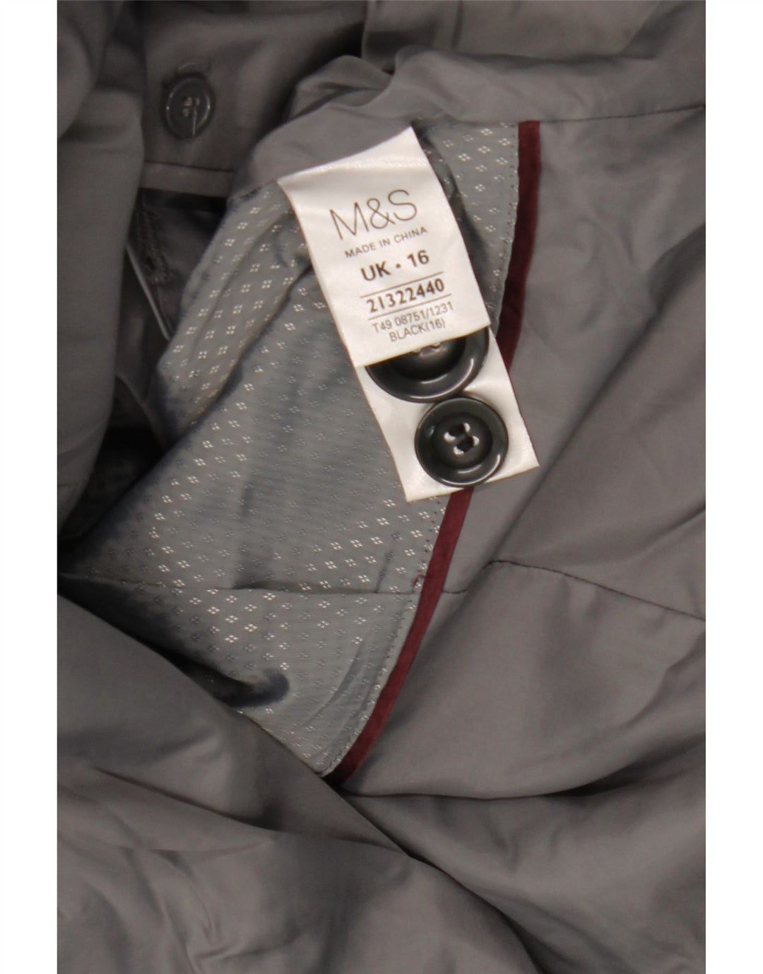 Marks & Spencer Manteau pour femme UK 16 Grande laine noire