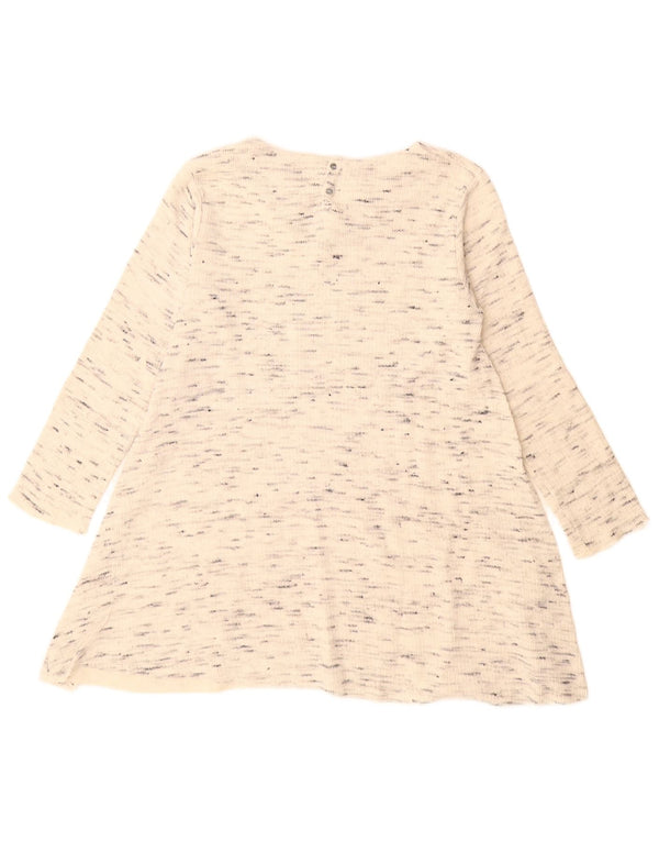Zara Robe Tunique à Manches Longues Fille 13-14 ans Coton Chiné Beige