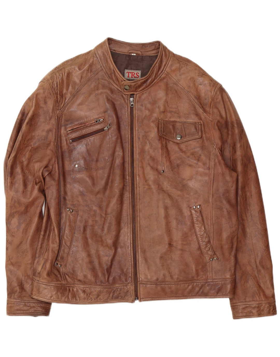 veste en cuir homme vintage IT 60 4XL Marron