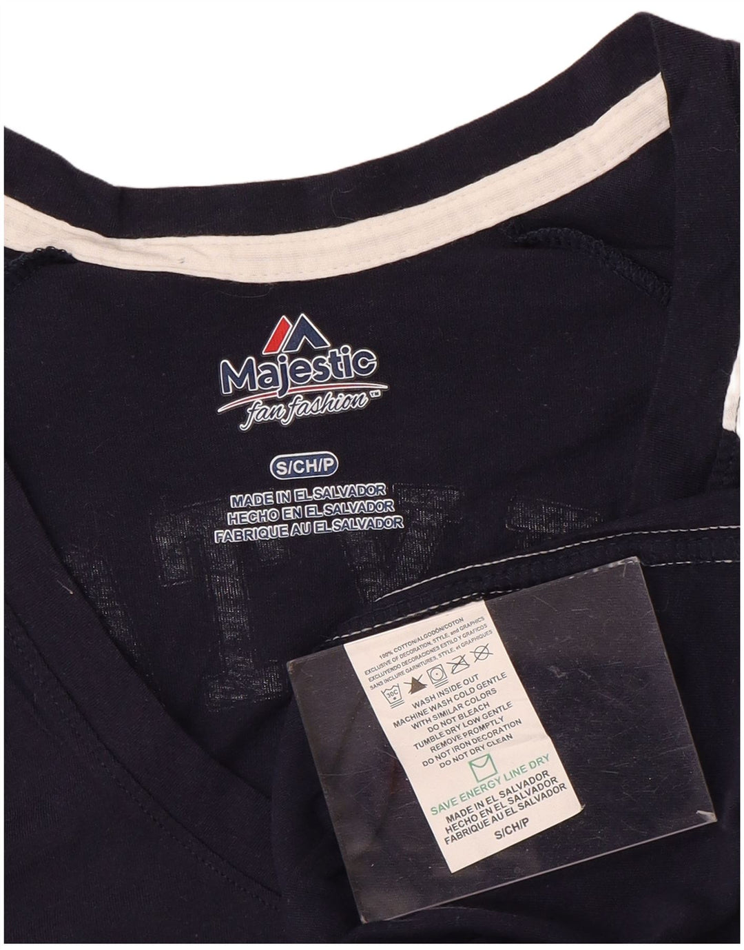 MAJESTIC T-shirt graphique Chicago Bears pour femme UK 10 Small Bleu marine