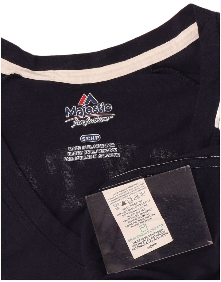 MAJESTIC T-shirt graphique Chicago Bears pour femme UK 10 Small Bleu marine