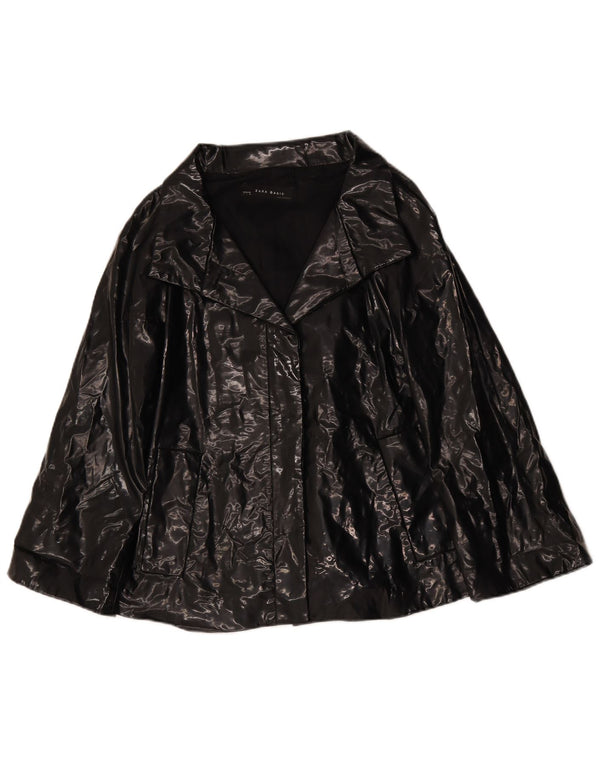 Zara Veste Blazer 3 Boutons Femme UK 16 Large Noir