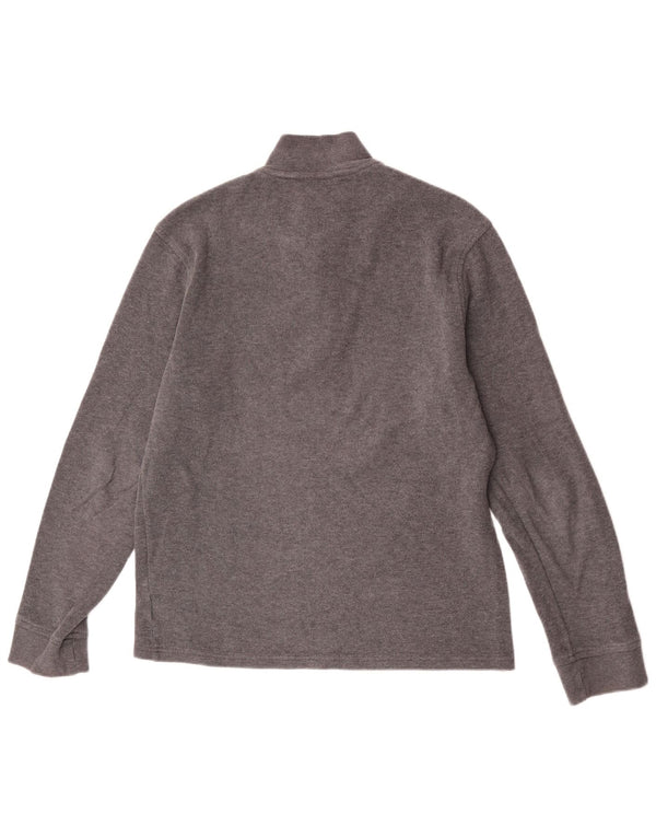 Calvin Klein Sweat-shirt à col zippé pour homme Petit gris Coton
