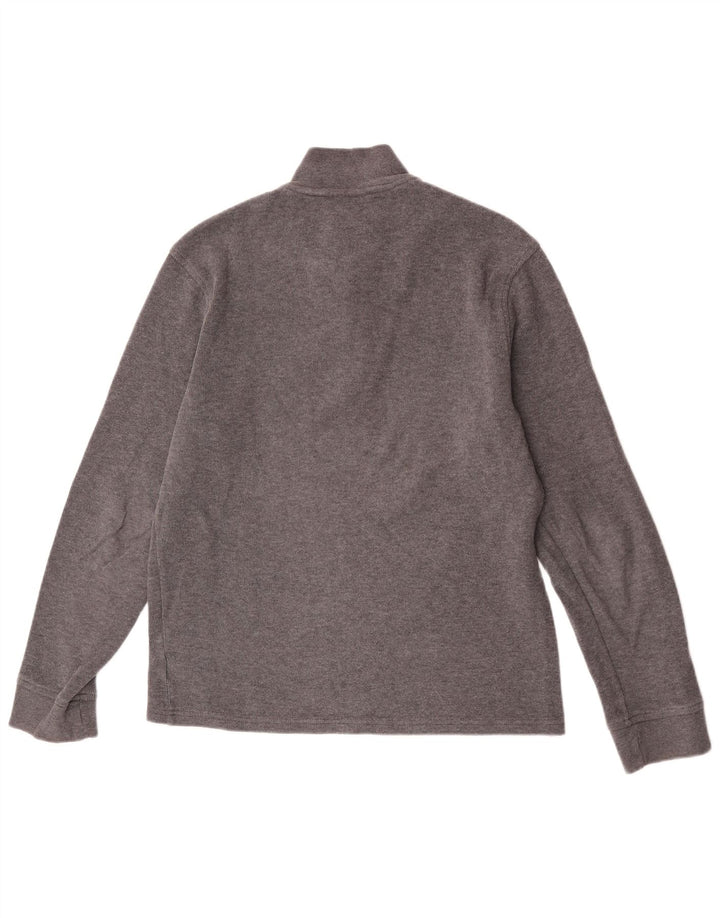Calvin Klein Sweat-shirt à col zippé pour homme Petit gris Coton