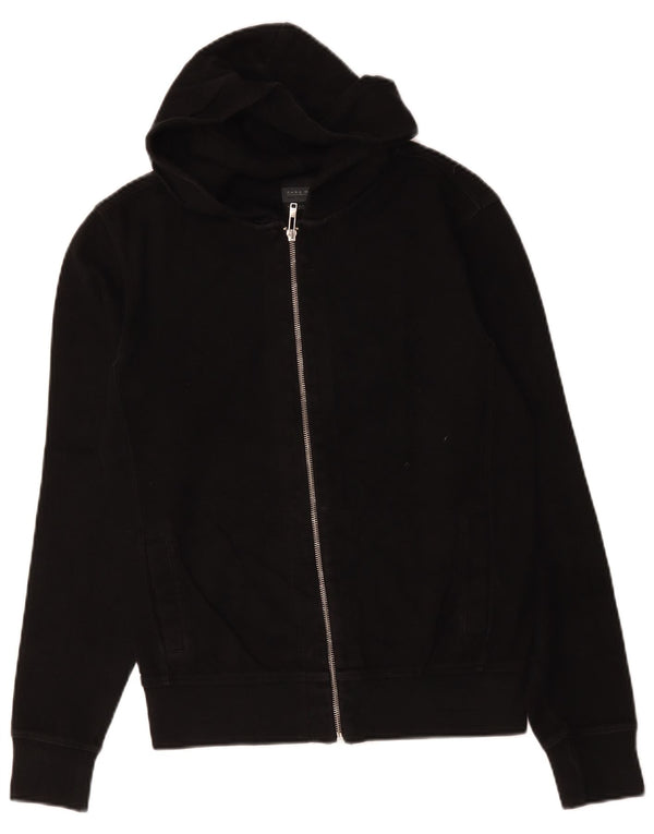 Zara Pull à capuche zippé pour homme en coton noir moyen