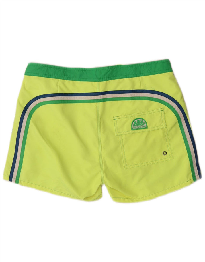 Sundek Short de bain homme en nylon color block vert moyen
