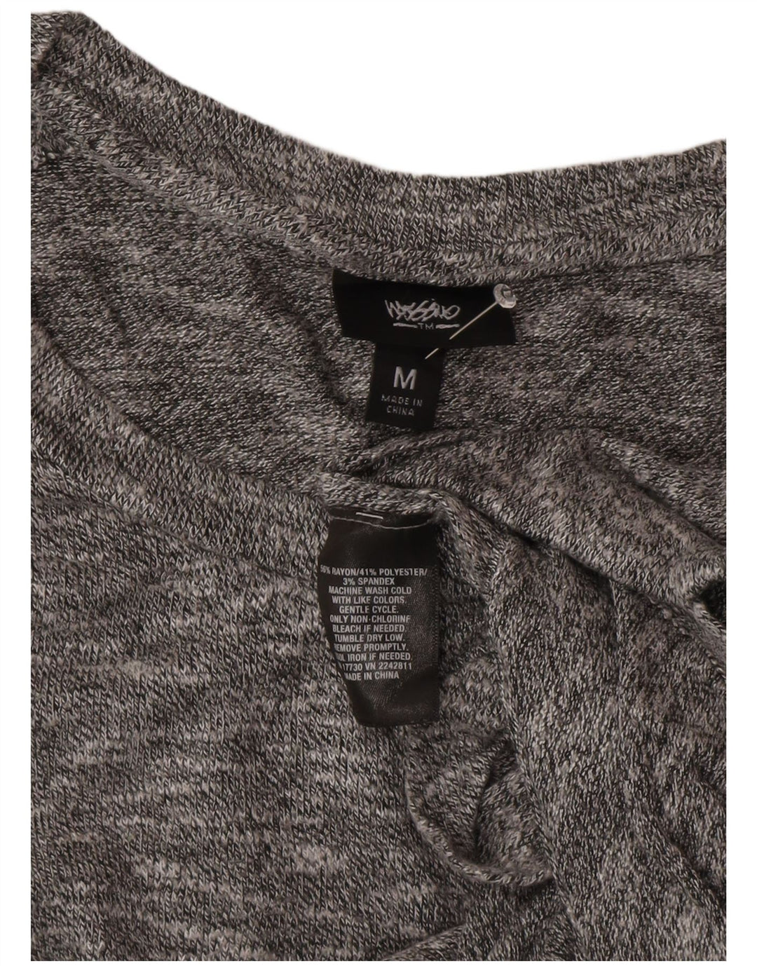 MOSSIMO Robe T-Shirt Femme UK 14 Rayonne Mouchetée Gris Moyen