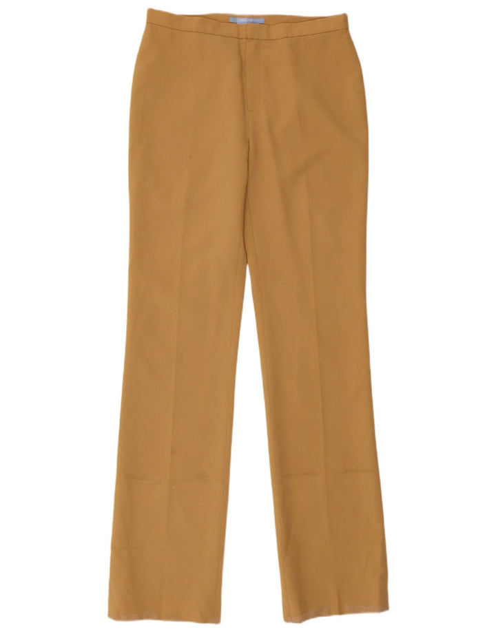 Zara Pantalon de costume droit pour femme EU 40 Medium W30 L35 Beige Polyester