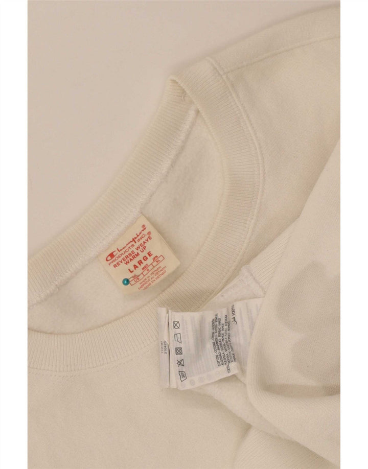 Champion Sweat-shirt pour femme UK 16 Large Blanc Coton