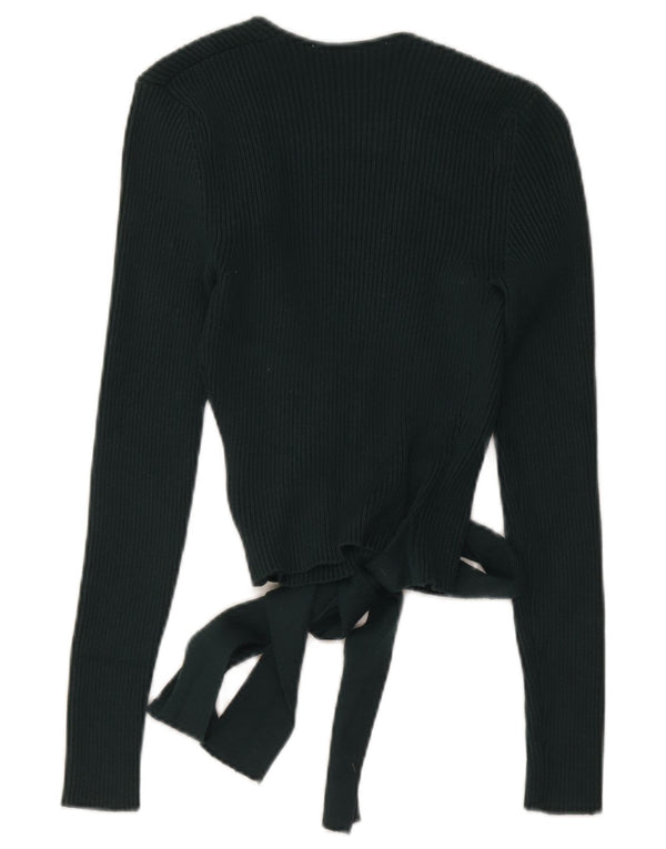 Zara Femme Wrap Cardigan Top UK 14 Large Vert Viscose