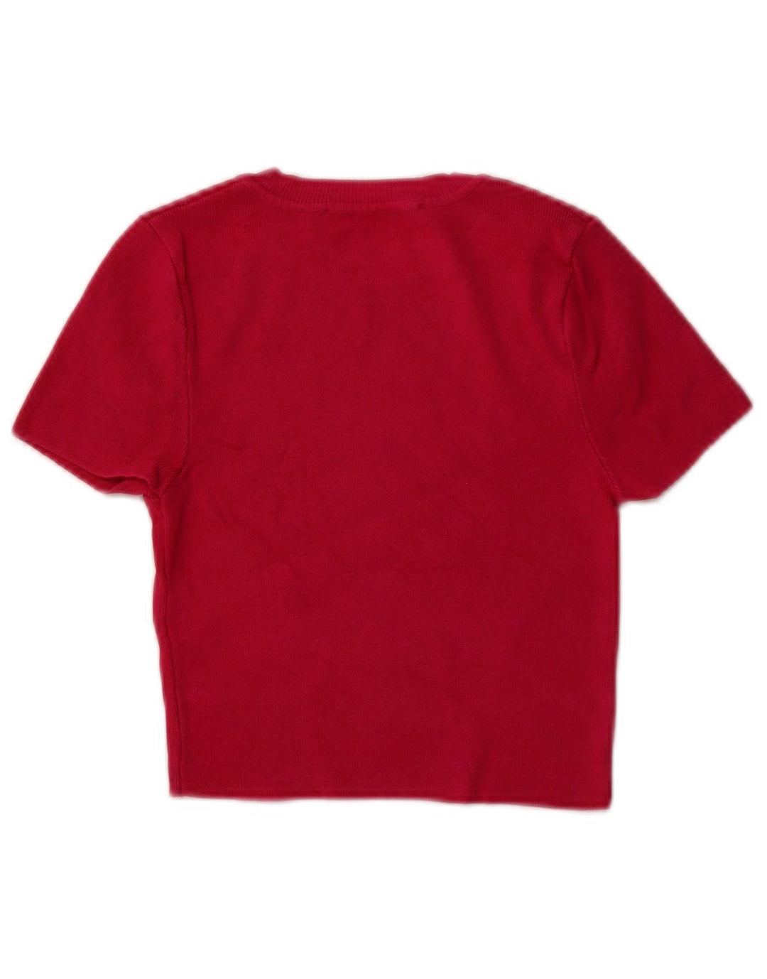 ZARA Pull court à manches courtes et col rond pour femme UK 8 Petit Rose