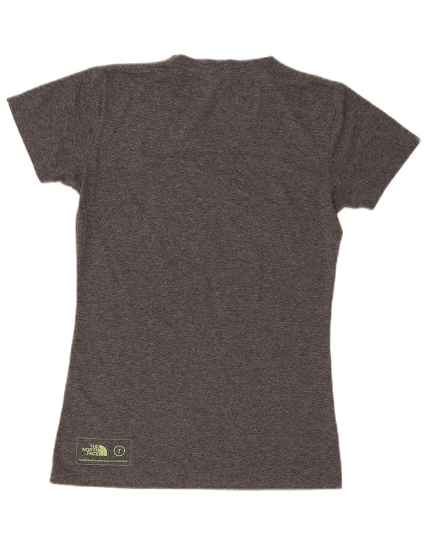 The North Face Womens Graphic T-Shirt Top UK 10 Small Grey Flecked Cotton