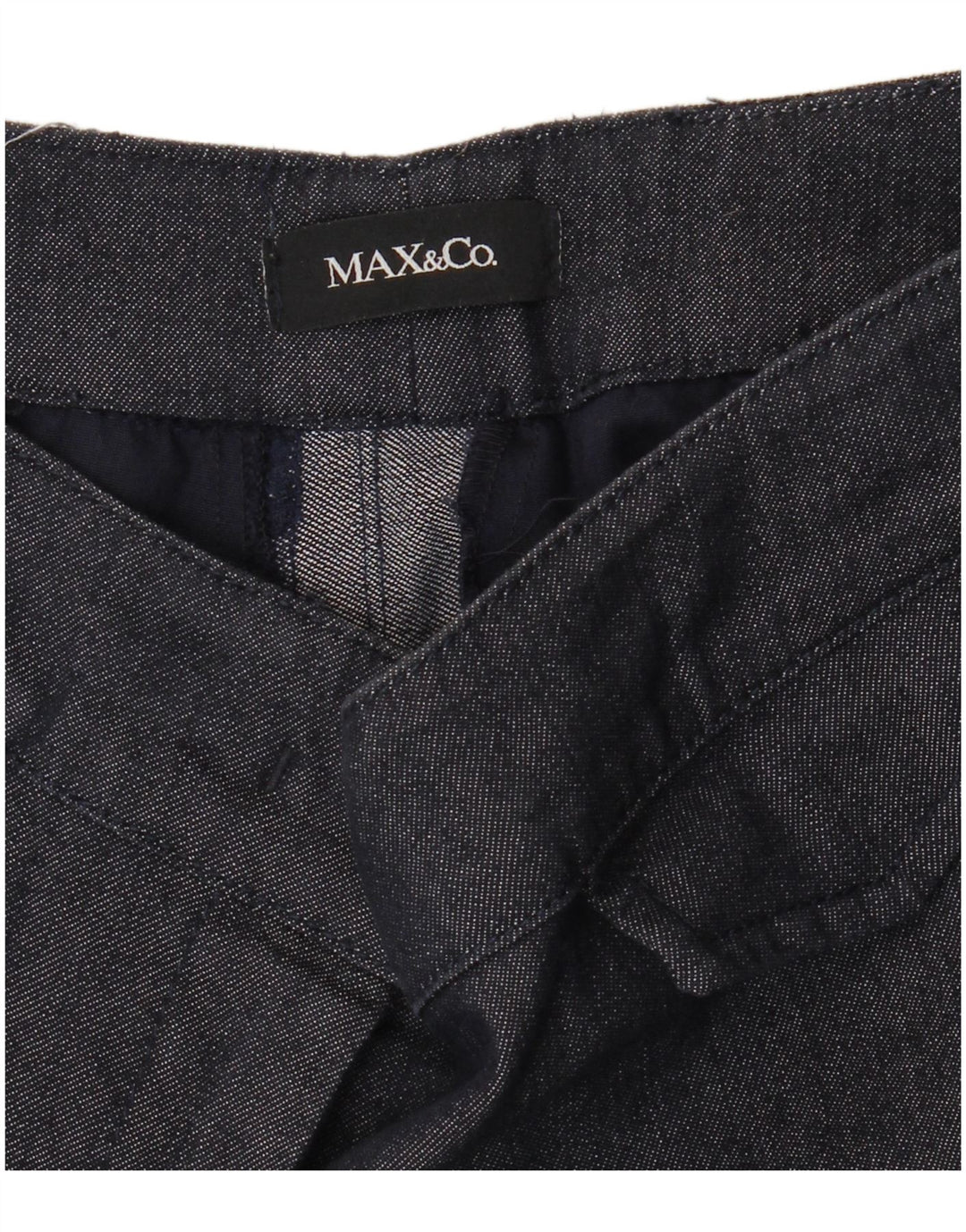 MAX & CO. Pantalon décontracté droit taille basse pour femme W30 L26 Bleu marine