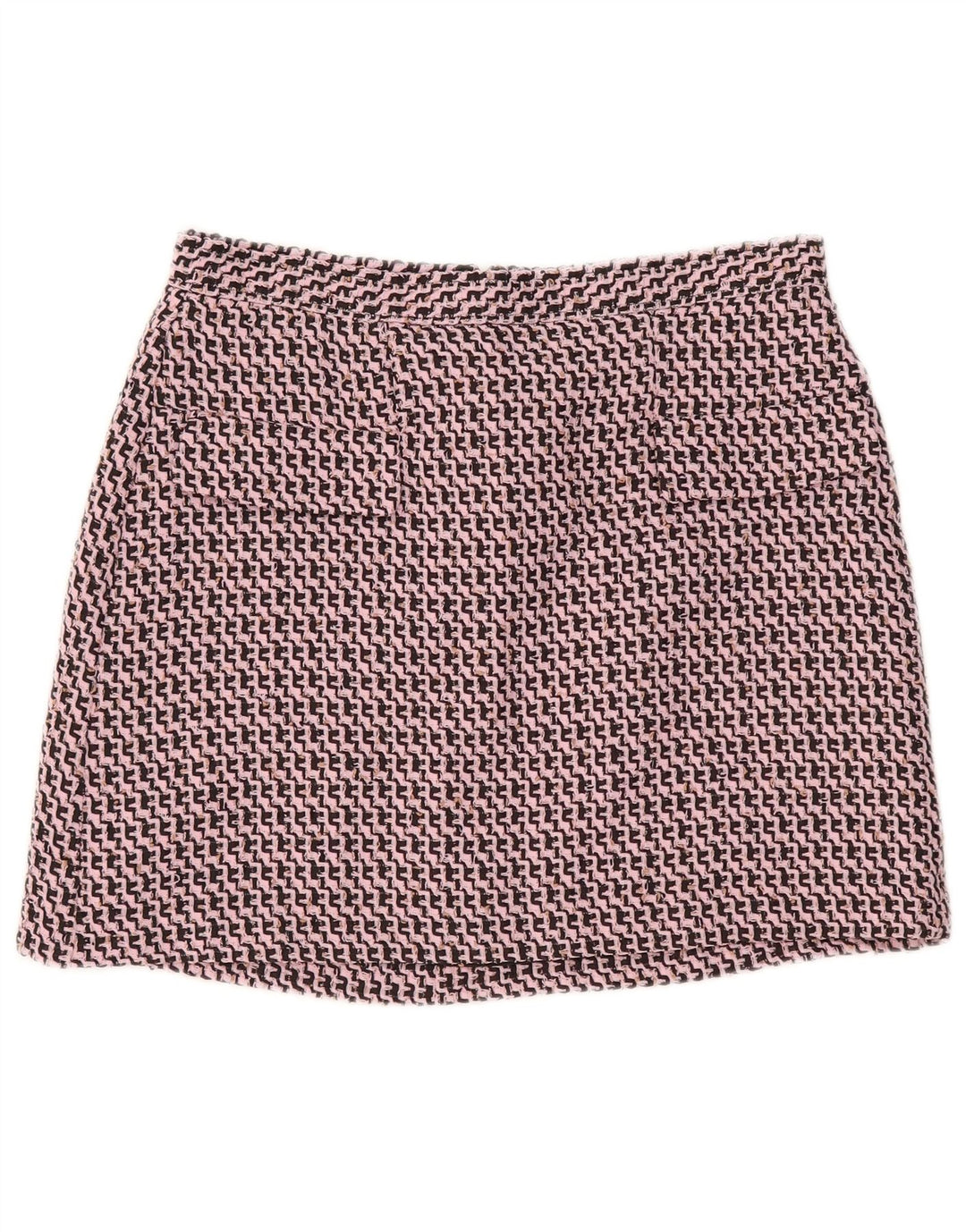 Topshop Mini jupe femme UK 14 Large W32 Rose Chevron Polyester