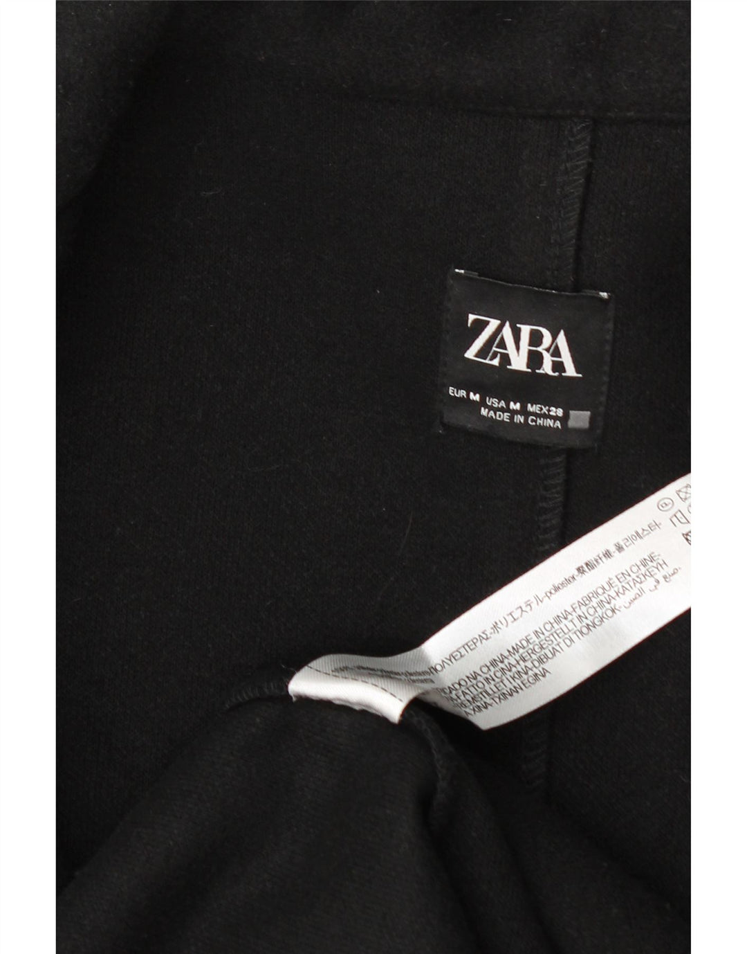 Zara Womens Open Overcoat UK 14 Medium Noir Polyester