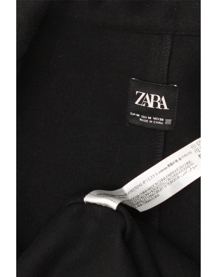 Zara Womens Open Overcoat UK 14 Medium Noir Polyester