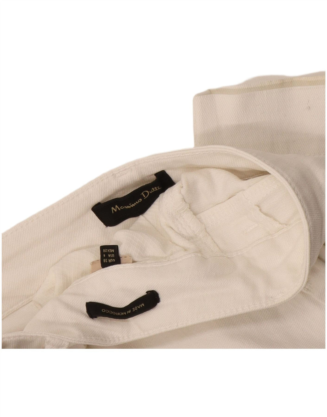 Massimo Dutti Jean court pour femme EU 38 Small W28 L25 Blanc