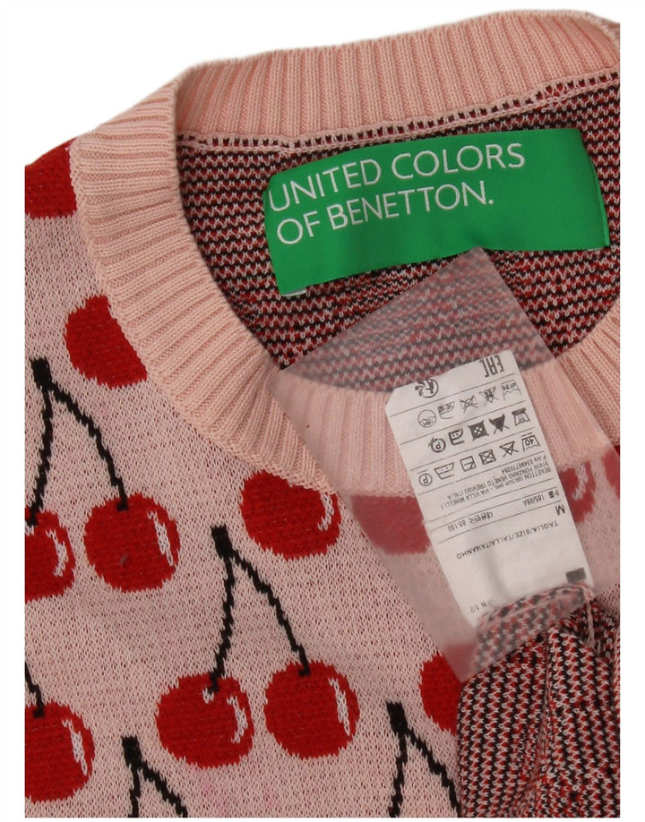 Benetton Débardeur court à motif abstrait pour femme UK 12 Rose moyen
