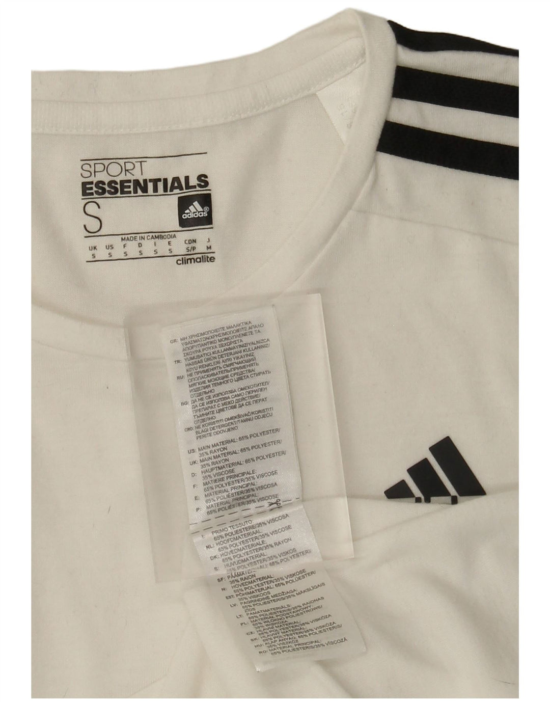 Adidas Climalite T-Shirt Top UK 10 Petit Blanc Polyester
