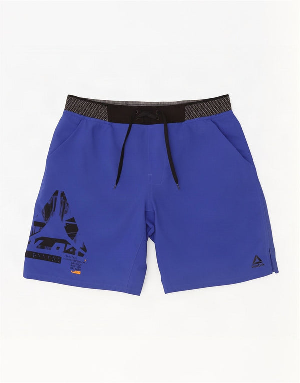 Reebok Short Graphic Sport Homme Bleu Moyen Colourblock Polyester