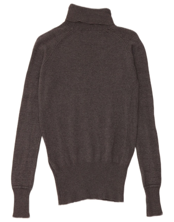 Zara Pull col roulé pour femme UK 12 Gris moyen Coton