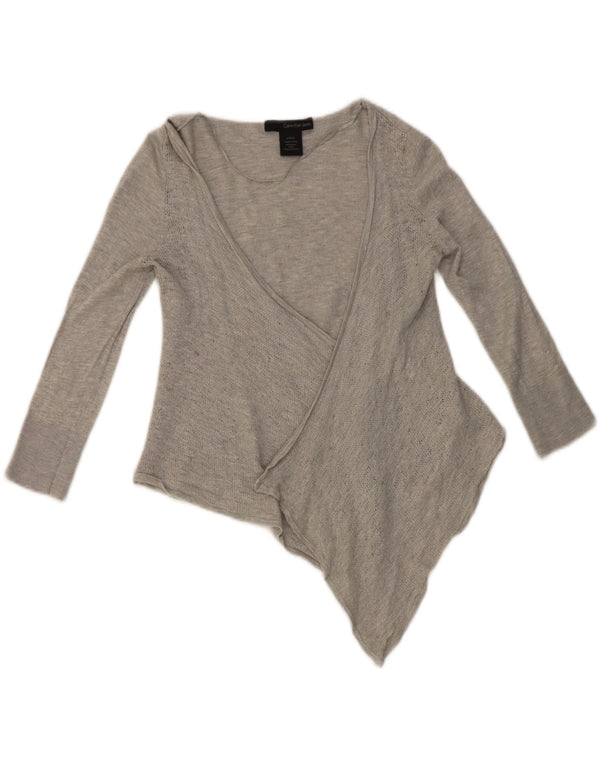 Calvin Klein Jeans Pull asymétrique ouvert pour femme UK 10 Petit Gris