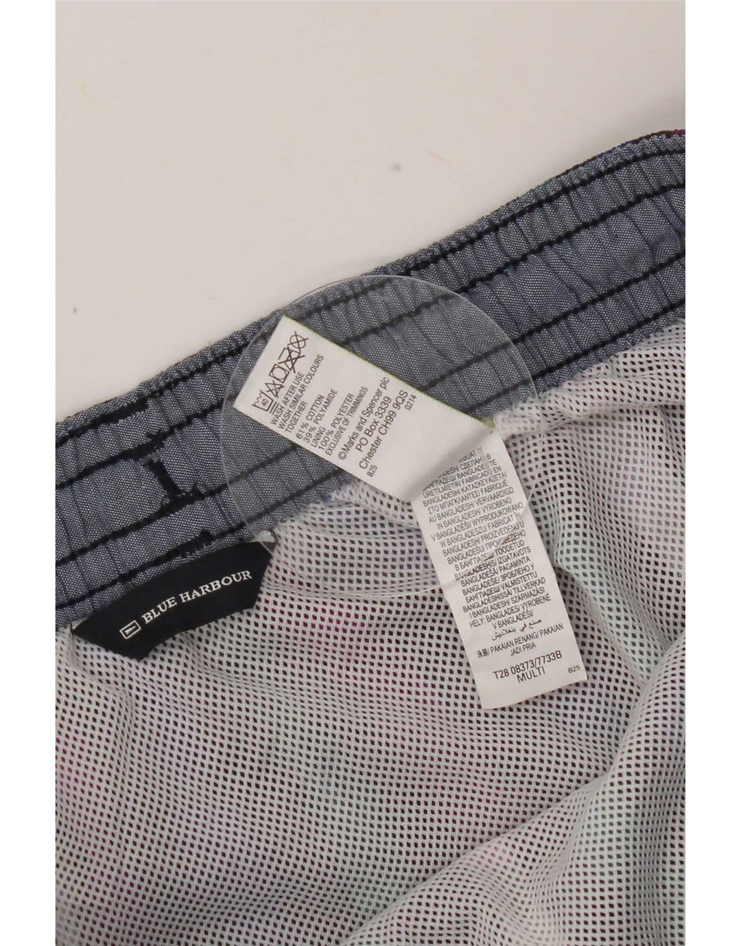 Marks & Spencer Short de bain pour homme en coton vichy multicolore