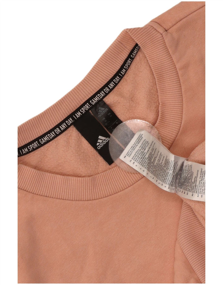 ADIDAS Sweat-shirt graphique pour femme UK 12/14 Coton rose moyen