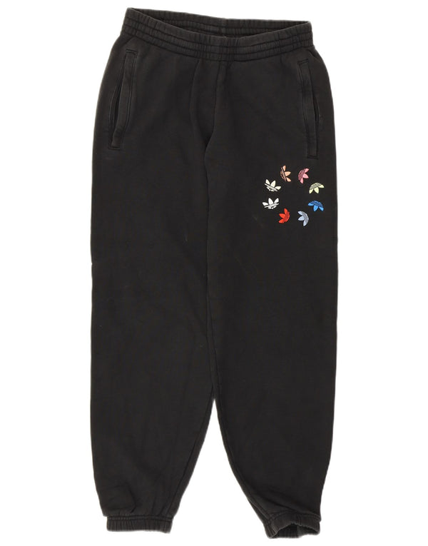 ADIDAS Pantalon de survêtement graphique pour femme Joggers UK 8 Small Noir Coton