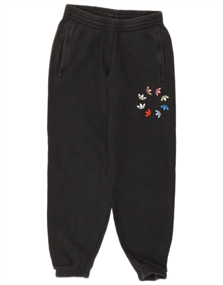 ADIDAS Pantalon de survêtement graphique pour femme Joggers UK 8 Small Noir Coton