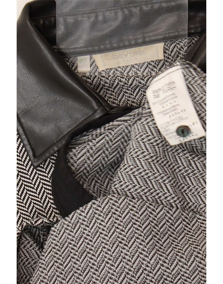 Chemisier chemise femme vintage EU 40 Medium Black Herringbone Polyamide