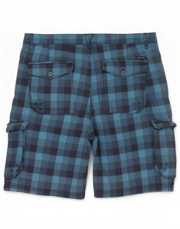 DC Short Cargo Homme W38 XL Coton Bleu à Carreaux