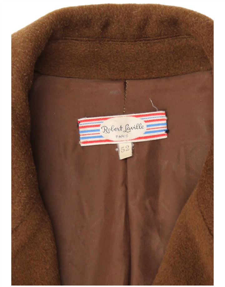 pardessus femme vintage EU 42 4XL Laine Vierge Brune