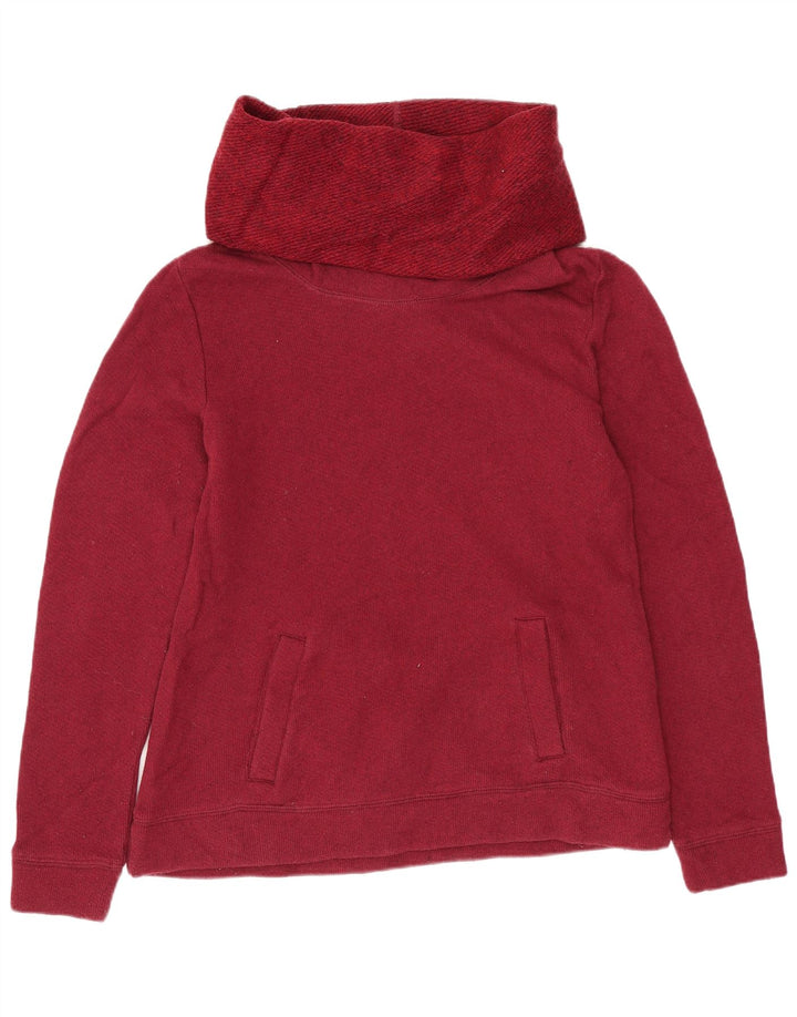 J. Crew Sweat-shirt à col roulé pour femme UK 10 Petit coton bordeaux