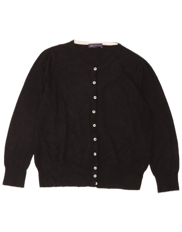 Marks & Spencer Pull Cardigan Femme UK 18 XL Noir Viscose