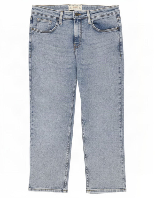Fat Face Jeans Sway Capri pour femme UK 12 Medium W30 L24 Bleu Coton