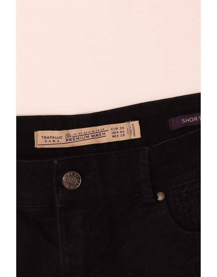 Zara Short en jean pour femme EU 38 Small W28 Noir