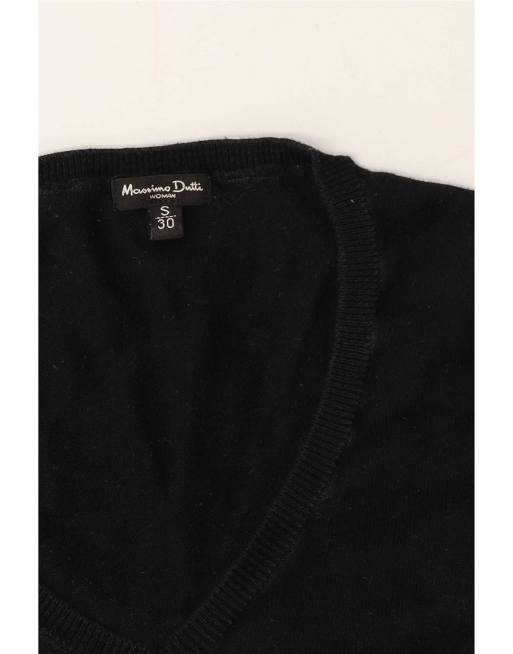 Massimo Dutti Pull col V pour femme UK 10 Petit Noir