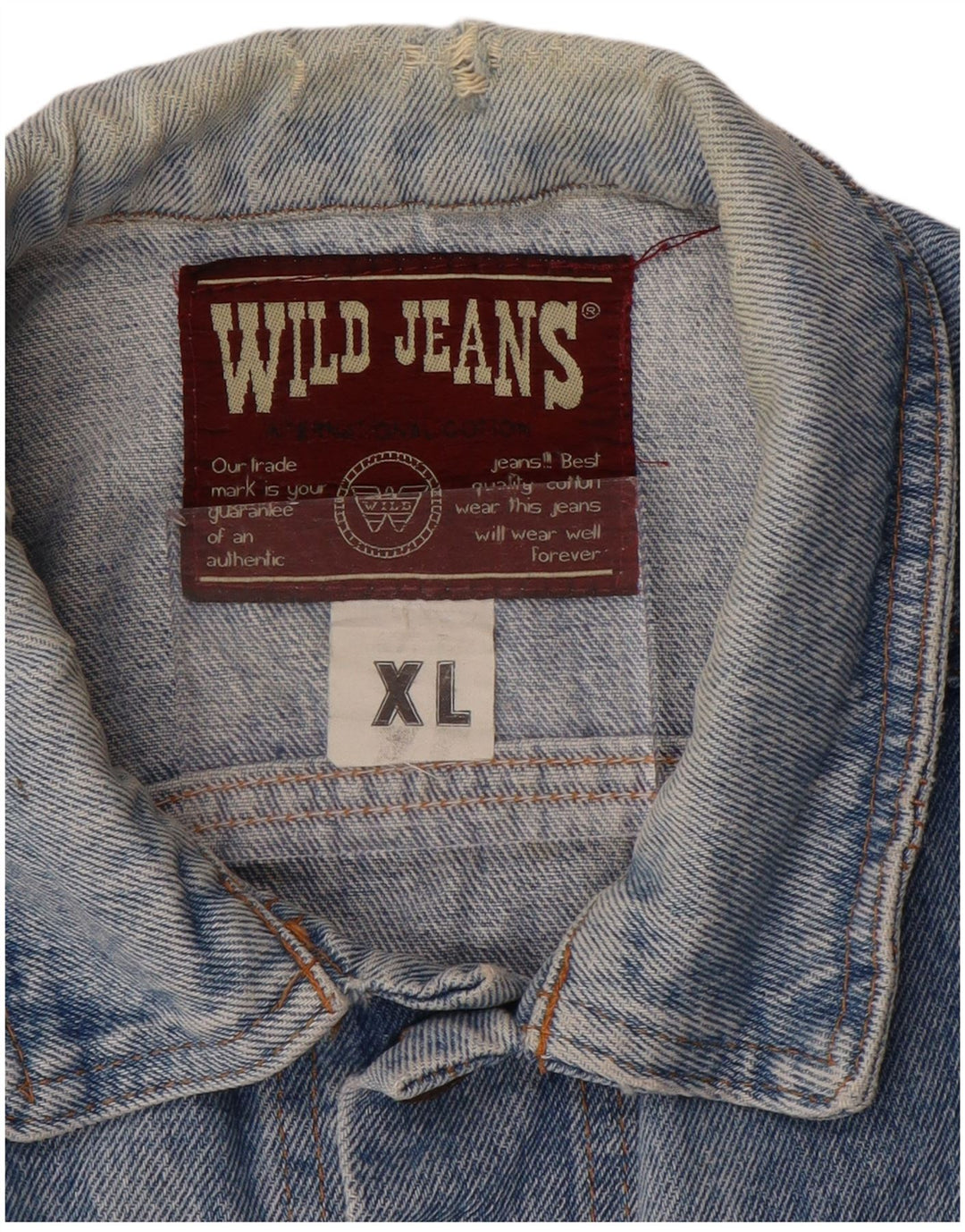 Wild Jeans Veste en Jean Homme UK 42 XL Bleu Coton