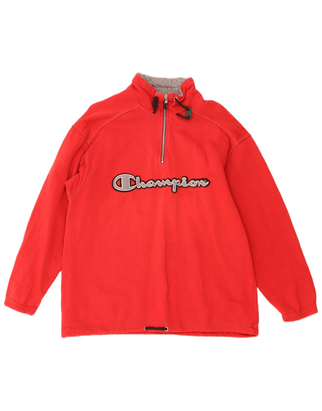 Champion Sweat-shirt graphique à col zippé pour homme, petit rouge
